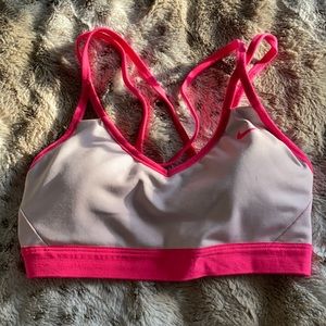 White w/ Pink Nike Sports Bra